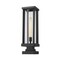 Z-Lite Glenwood 1 Light Outdoor Pier Mounted Fixture, Black & Clear 586PHBS-SQPM-BK - alternate 1